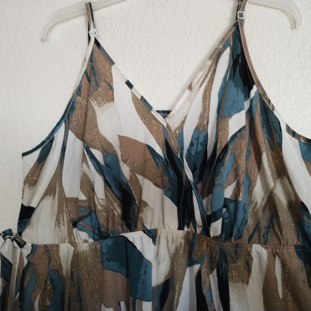 Abstract Print Spaghetti Strap Dress